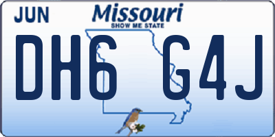 MO license plate DH6G4J