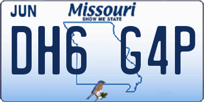 MO license plate DH6G4P