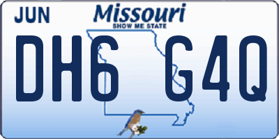 MO license plate DH6G4Q