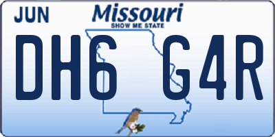 MO license plate DH6G4R