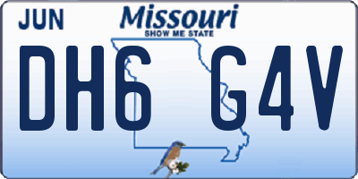 MO license plate DH6G4V