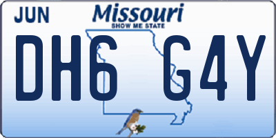 MO license plate DH6G4Y