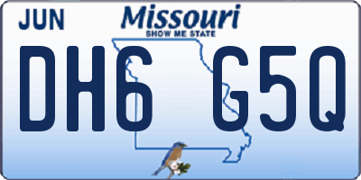 MO license plate DH6G5Q