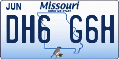 MO license plate DH6G6H