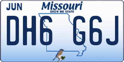 MO license plate DH6G6J