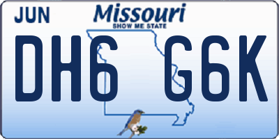MO license plate DH6G6K