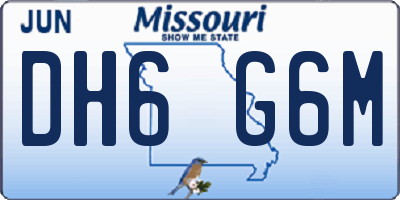 MO license plate DH6G6M