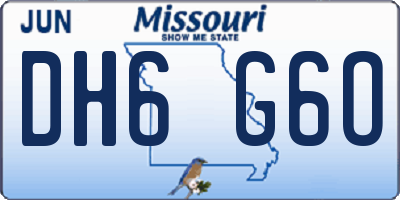 MO license plate DH6G6O