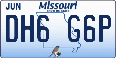 MO license plate DH6G6P
