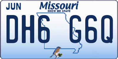 MO license plate DH6G6Q