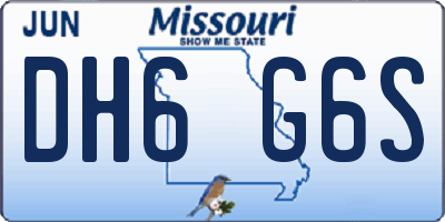 MO license plate DH6G6S