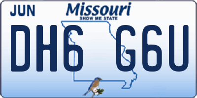 MO license plate DH6G6U