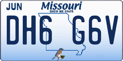 MO license plate DH6G6V
