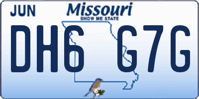 MO license plate DH6G7G