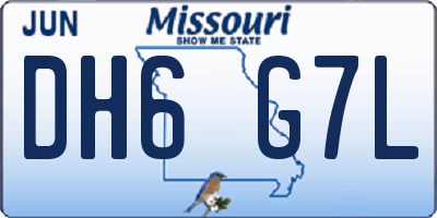 MO license plate DH6G7L