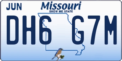 MO license plate DH6G7M
