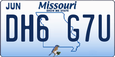 MO license plate DH6G7U