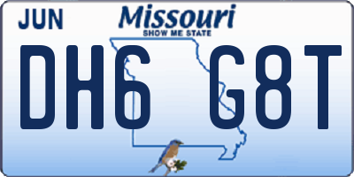MO license plate DH6G8T