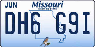 MO license plate DH6G9I