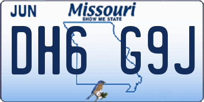MO license plate DH6G9J