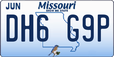 MO license plate DH6G9P