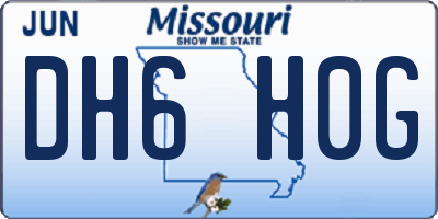 MO license plate DH6H0G