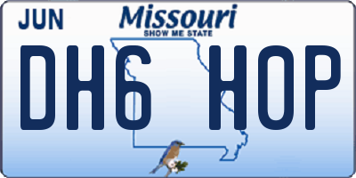 MO license plate DH6H0P