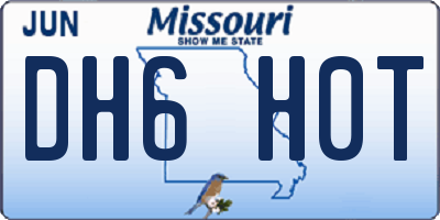 MO license plate DH6H0T