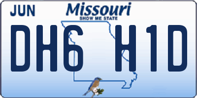 MO license plate DH6H1D