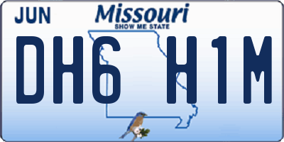 MO license plate DH6H1M