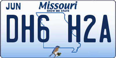 MO license plate DH6H2A