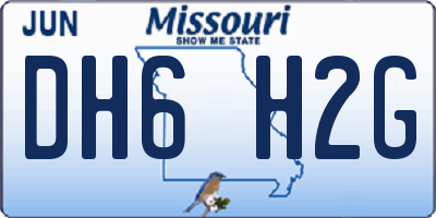 MO license plate DH6H2G