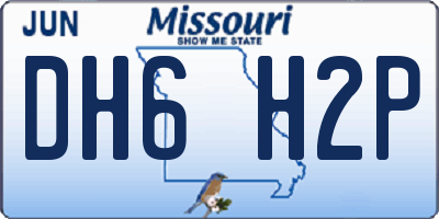 MO license plate DH6H2P
