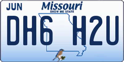 MO license plate DH6H2U