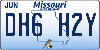 MO license plate DH6H2Y