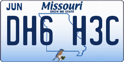 MO license plate DH6H3C