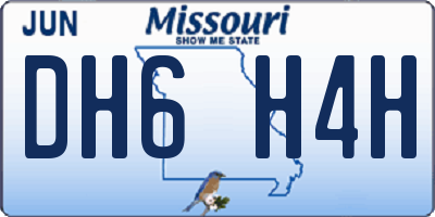 MO license plate DH6H4H
