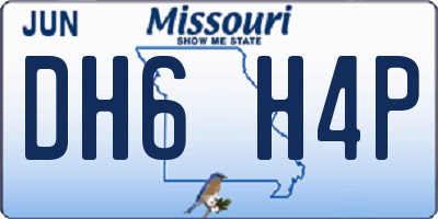 MO license plate DH6H4P