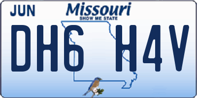 MO license plate DH6H4V