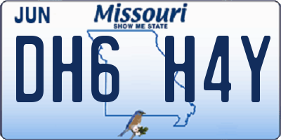 MO license plate DH6H4Y