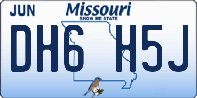 MO license plate DH6H5J