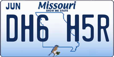 MO license plate DH6H5R