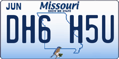 MO license plate DH6H5U