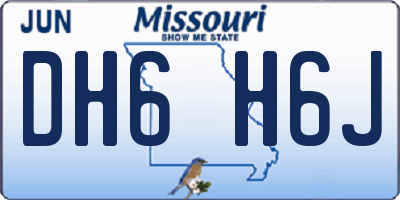 MO license plate DH6H6J
