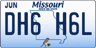MO license plate DH6H6L