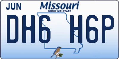 MO license plate DH6H6P