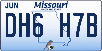 MO license plate DH6H7B