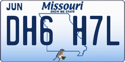 MO license plate DH6H7L