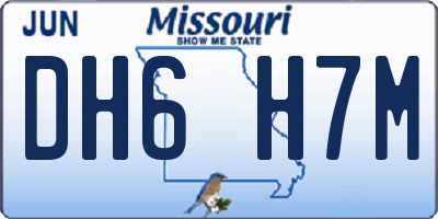 MO license plate DH6H7M
