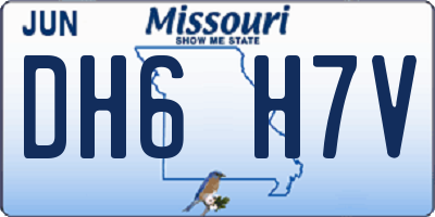 MO license plate DH6H7V